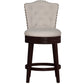 Hillsdale Furniture Edenwood Wood Counter Height Swivel Stool, Smoke Chocolate with Cream Fabric