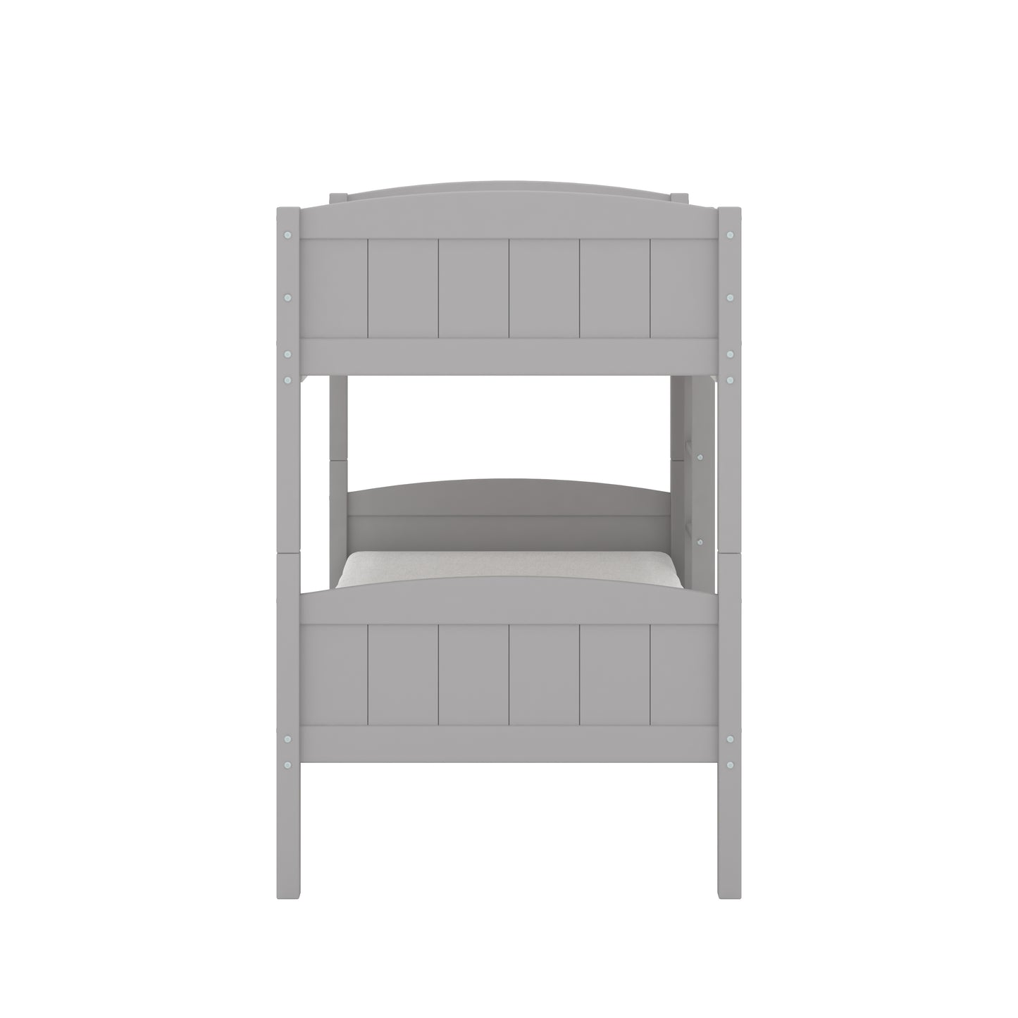 Living Essentials by Hillsdale Alexis Wood Arch Twin Over Twin Bunk Bed, Gray