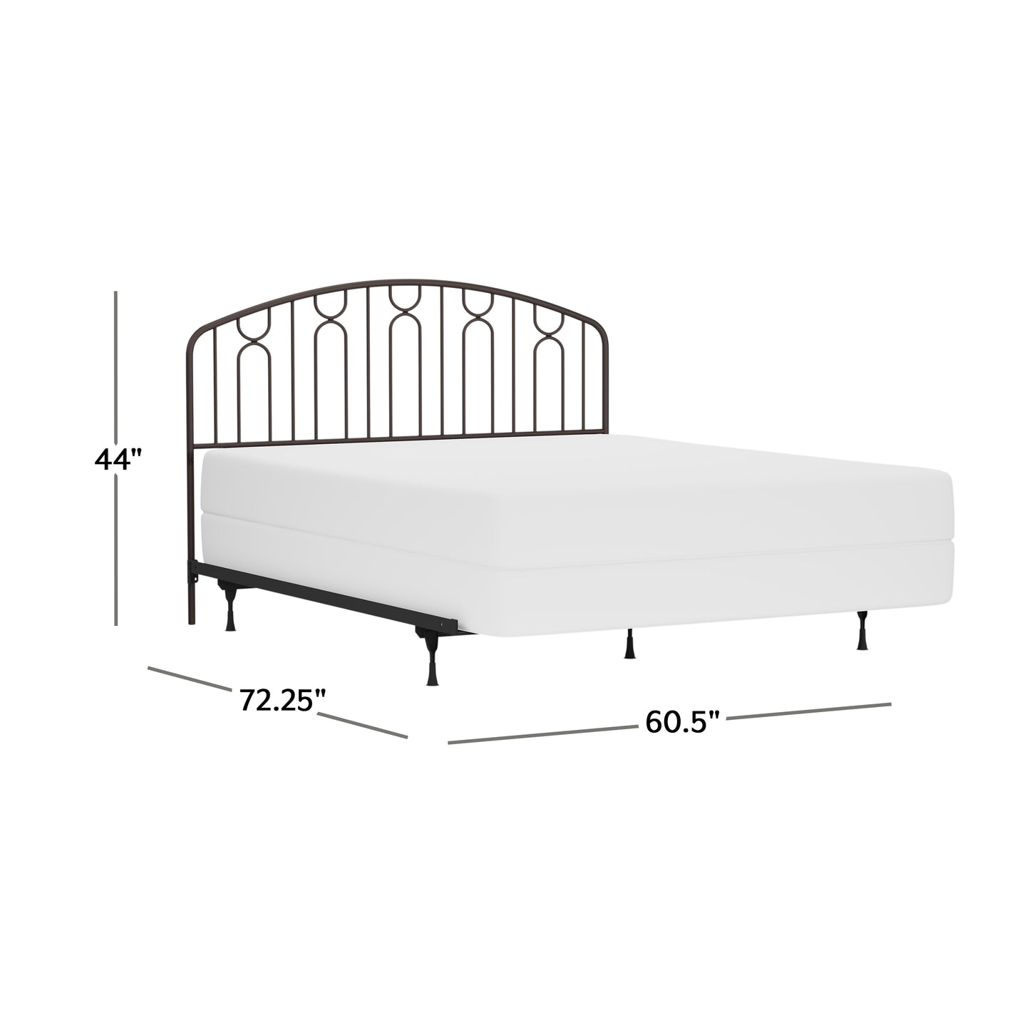 Hillsdale Furniture Riverbrooke Metal Arch Scallop Full/Queen Headboard with Frame, Bronze