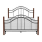 Hillsdale Furniture Matson Queen Metal Bed with Cherry Wood Posts, Black