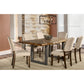 Hillsdale Furniture Emerson Wood 7 Piece Rectangle Dining Set with Upholstered Parson Dining Chairs, Natural Sheesham