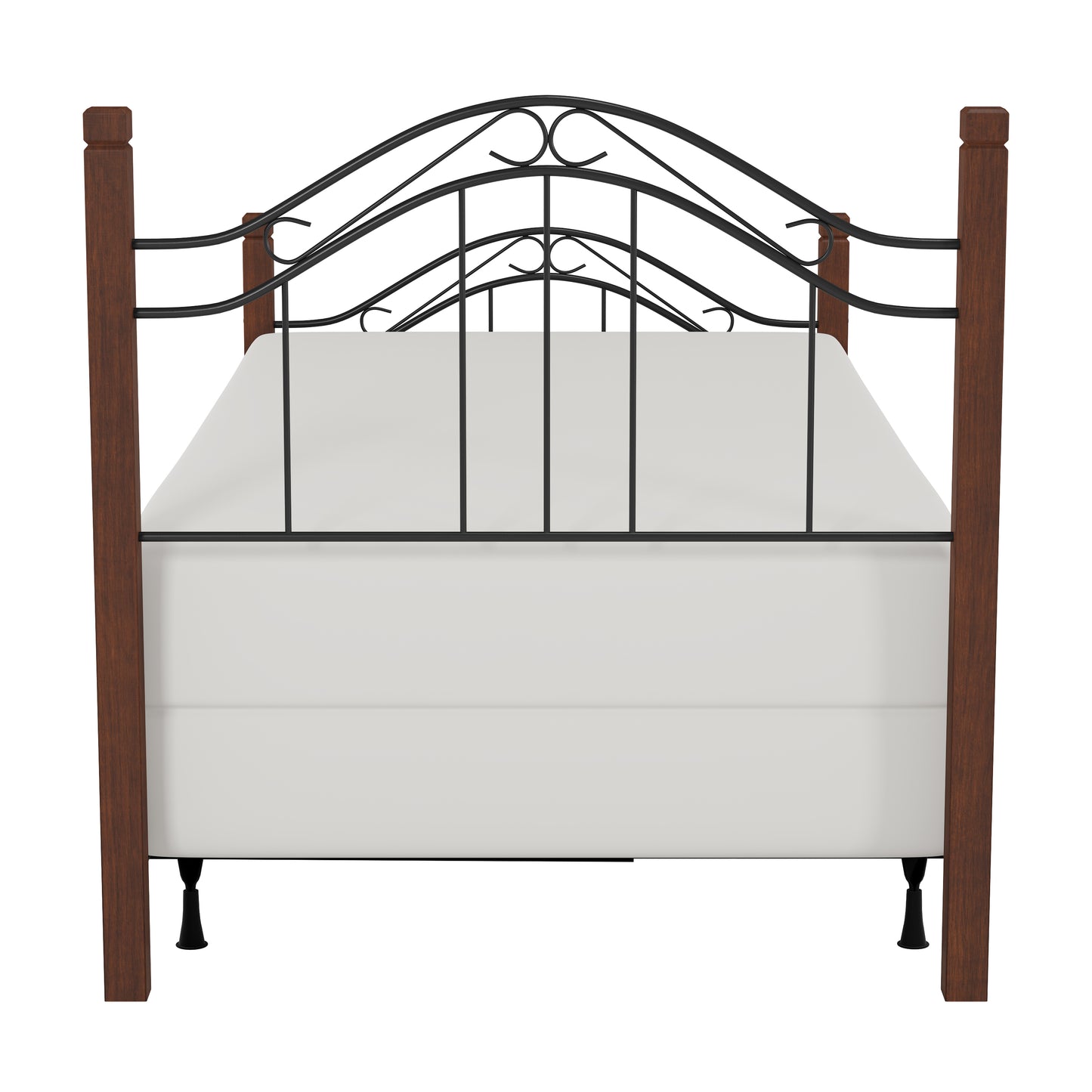 Hillsdale Furniture Matson Twin Metal Bed with Cherry Wood Posts, Black