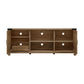 Living Essentials by Hillsdale Latvia Gaming Ready Wood 60 inch TV Stand with "X" Back Doors and Shelves, Knotty Oak