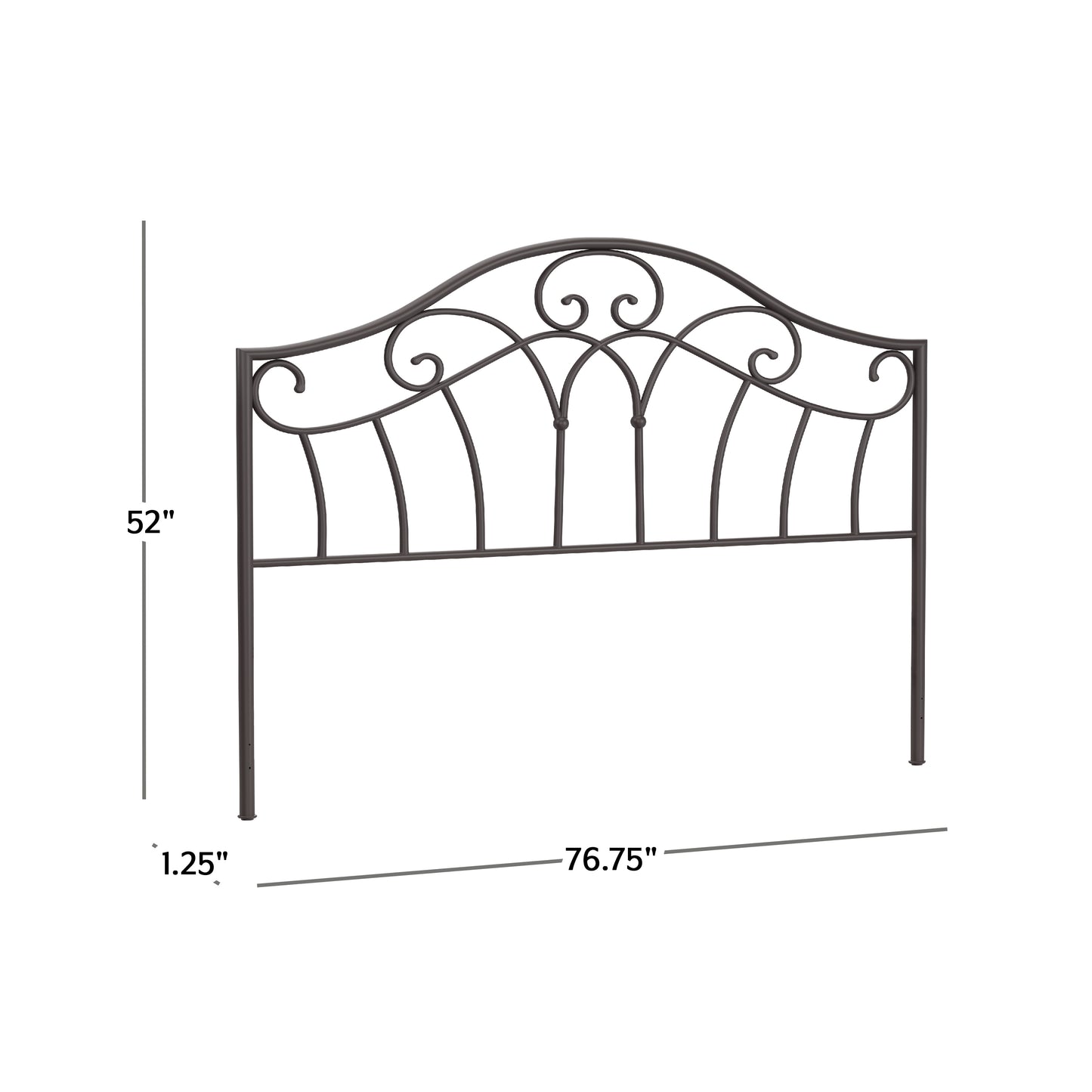 Hillsdale Furniture Josephine King Metal Headboard, Metallic Brown