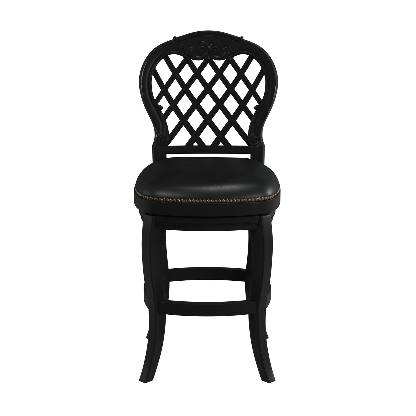 Hillsdale Furniture Braxton Wood Counter Height Return Swivel Stool, Black Honey