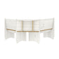 Living Essentials by Hillsdale Gablewood Wood L-Shaped Dining Nook, Washed White with Honey Tops