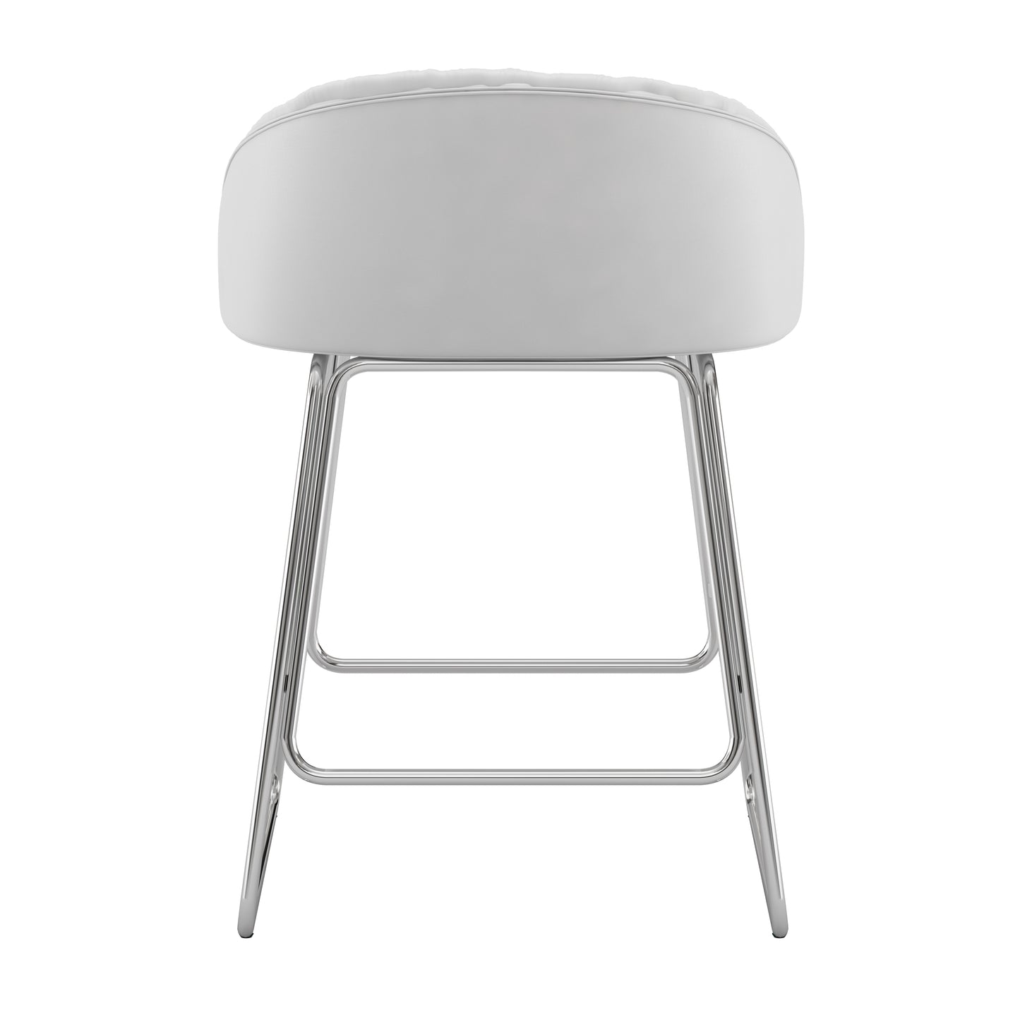 Hillsdale Furniture Boyle Metal Counter Height Stool, Chrome with White Faux Leather