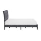 Hillsdale Furniture Blakely Button Tufted Upholstered Platform King Bed with 2 Dual USB Ports, Dark Gray