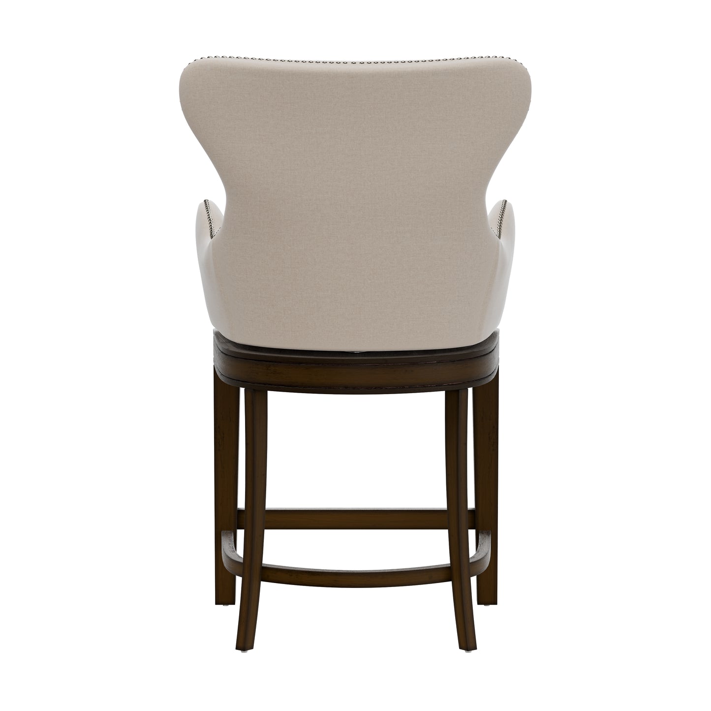 Hillsdale Furniture Caydena Memory Return Swivel Wood Counter Height Stool, Smoke Brown with Cream Fabric