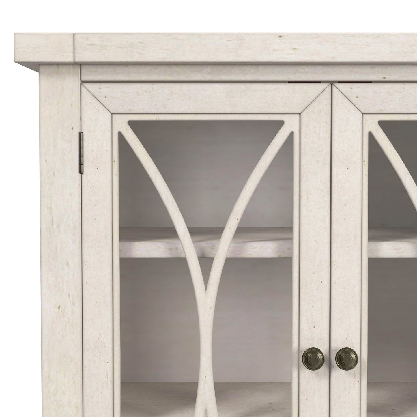 Hillsdale Furniture Bayside Wood 2 Door Console Cabinet, Antique White