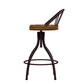 Hillsdale Furniture Worland Metal Adjustable Height Swivel Stool with Back, Brown Metal with Walnut Finished Wood