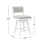 Hillsdale Furniture Clarion Wood and Upholstered Counter Height Swivel Stool, Sea White