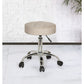 Hillsdale Furniture Nora Metal Adjustable Backless Vanity/Office Stool, Chrome with Cream Velvet