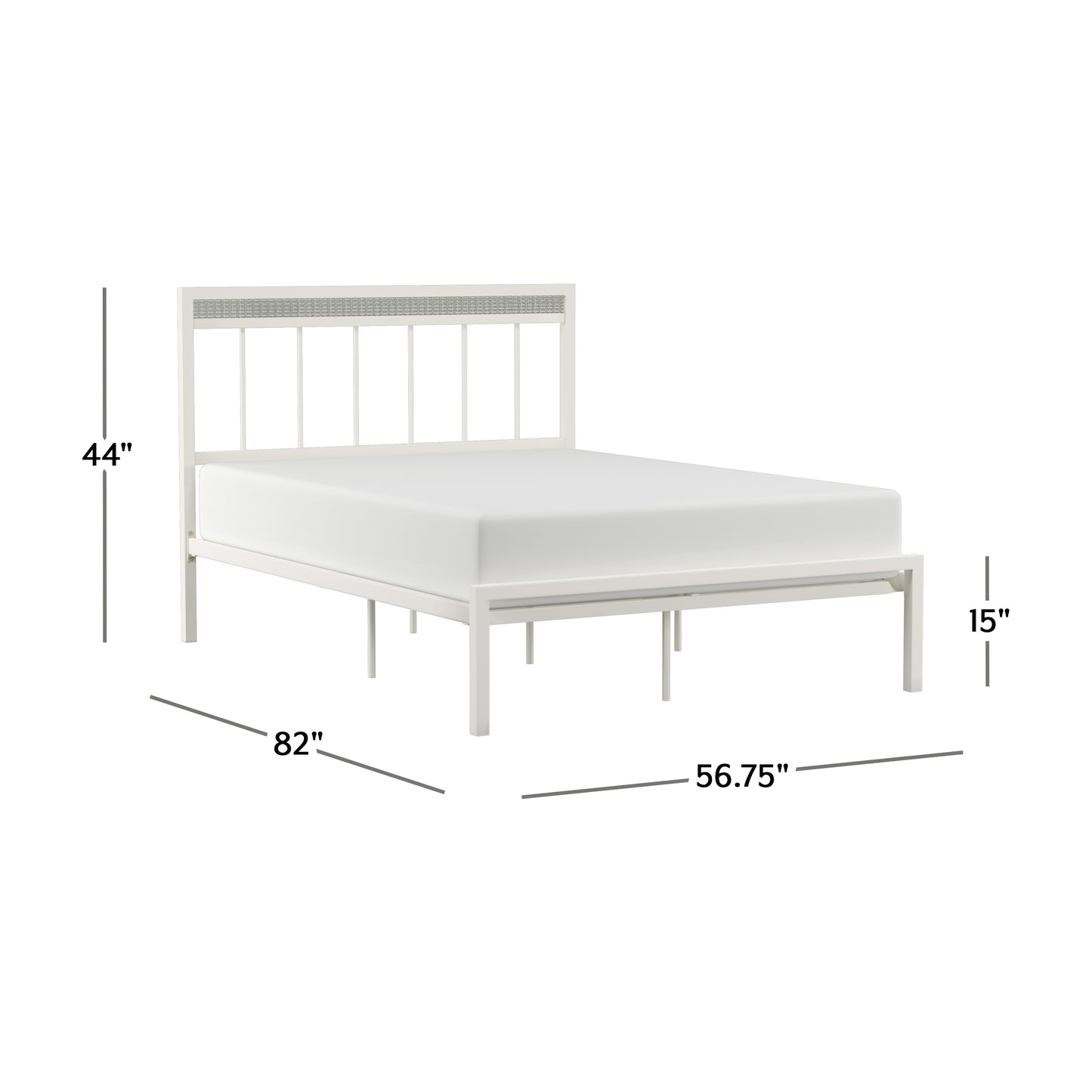 Hillsdale Furniture Serenity Metal Full Platform Bed, White