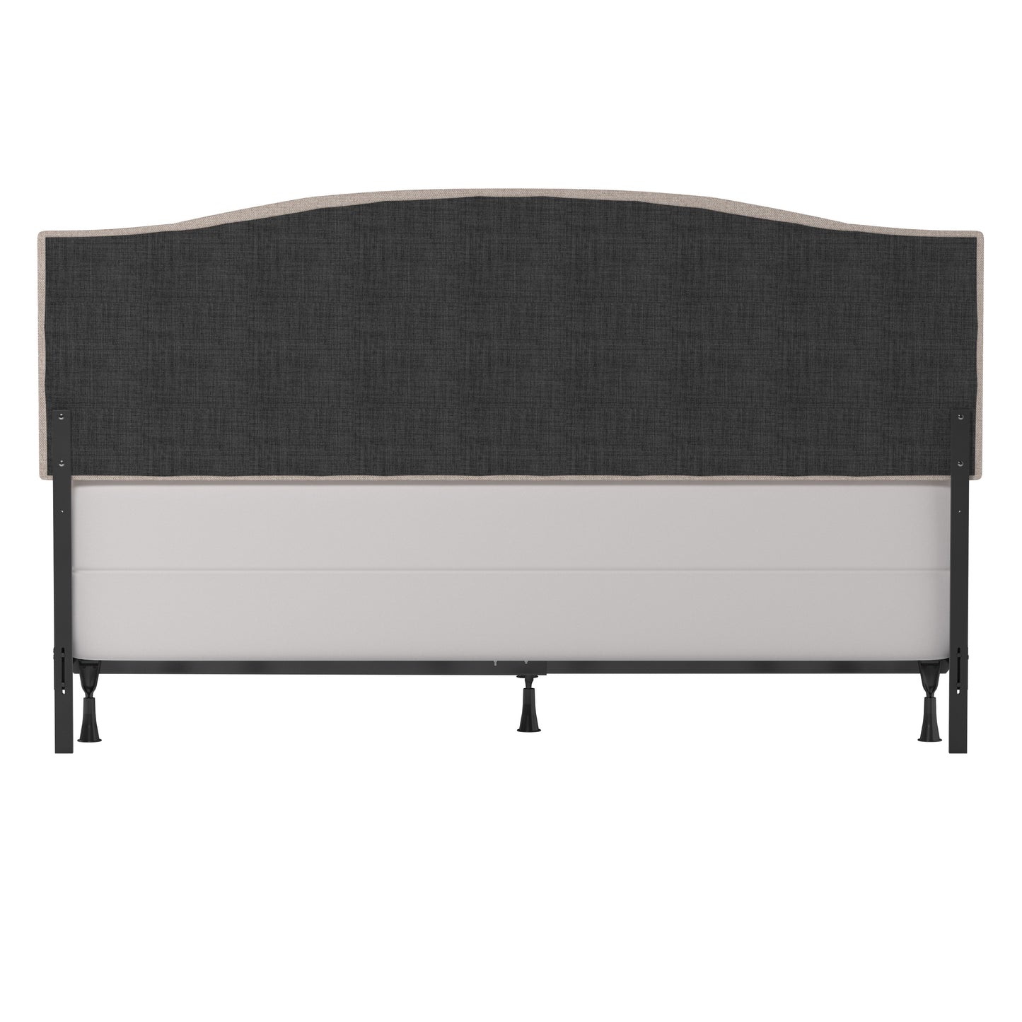 Living Essentials by Hillsdale Provence Upholstered Arch Adjustable Tufted King/Cal King Headboard with Frame, Linen Fabric