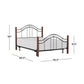 Hillsdale Furniture Matson Full Metal Bed with Cherry Wood Posts, Black