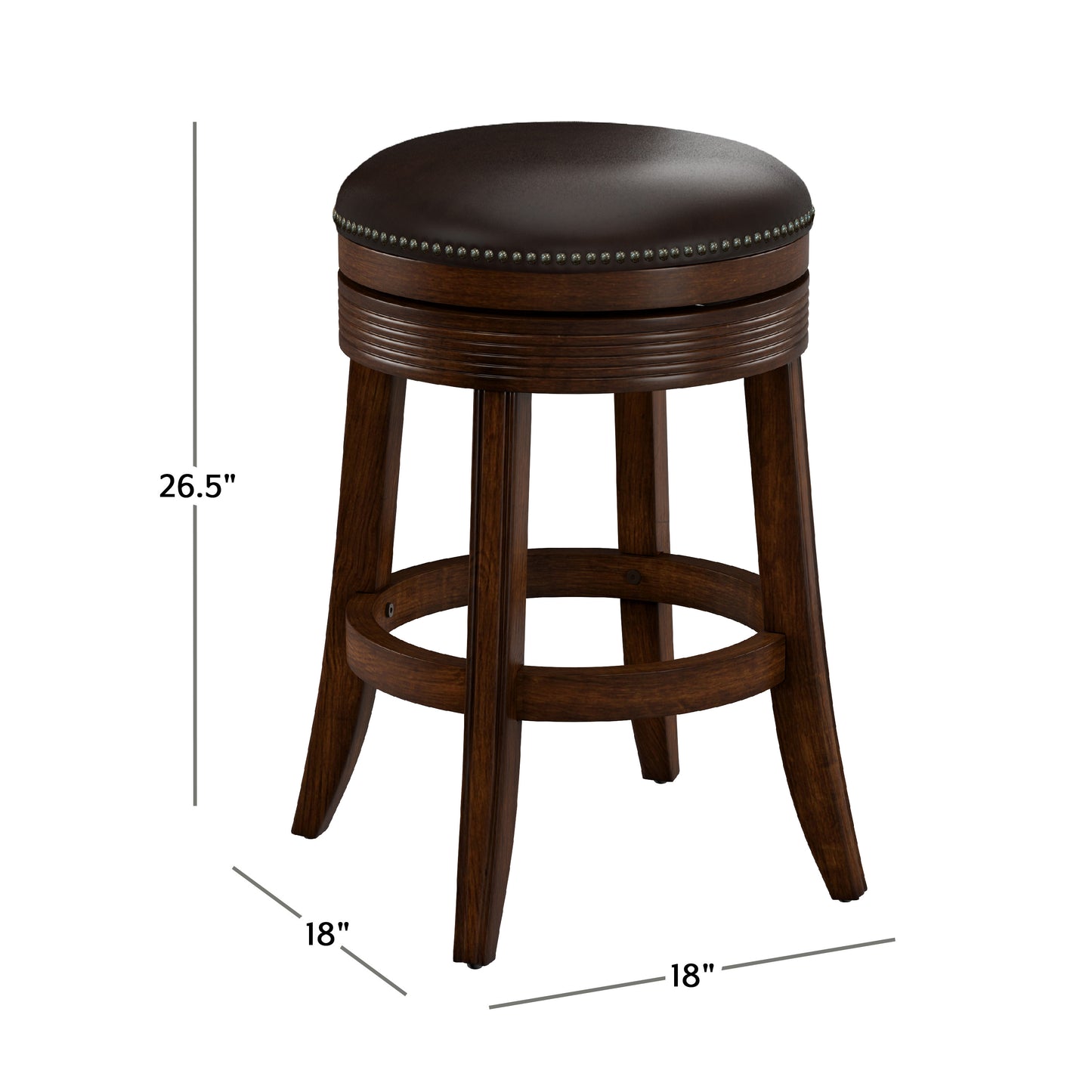 Hillsdale Furniture Tillman Wood Backless Counter Height Swivel Stool, Brown Cherry