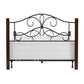 Hillsdale Furniture Destin Queen Metal Bed with Wood Posts, Brushed Cherry