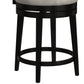 Hillsdale Furniture Kaede Wood and Upholstered Counter Height Swivel Stool, Black with Weathered Granite Gray Faux Leather