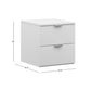 Hillsdale Living Essentials Delmar Wood 2 Drawer Nightstand, Set of 2, Matte White