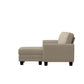 Hillsdale Furniture Upholstered Reversible Chaise Sectional with Storage Ottoman, Putty