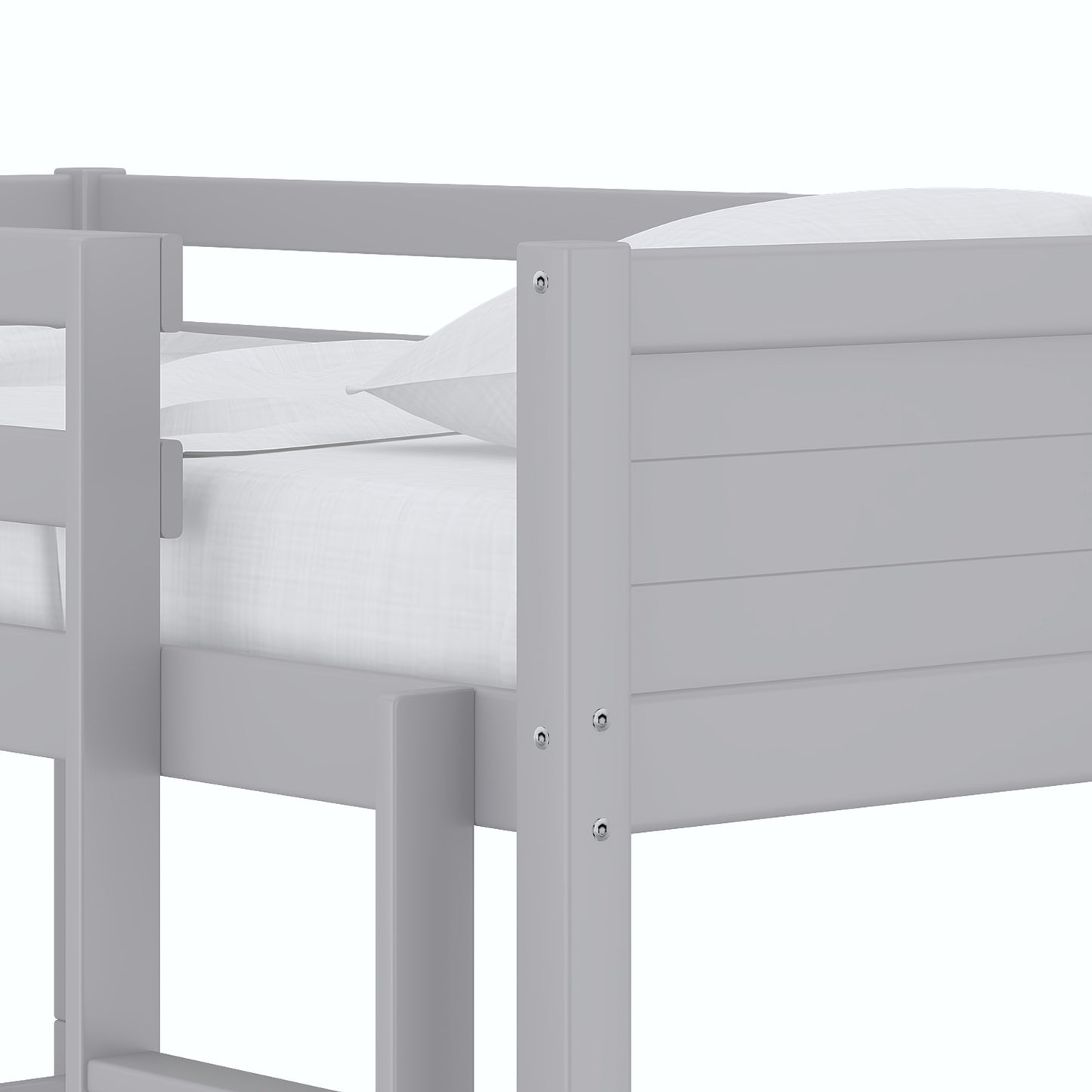 Living Essentials by Hillsdale Capri Wood Twin Over Twin Floor Bunk Bed, Gray