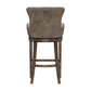 Hillsdale Furniture Caydena Wood Bar Height Return Swivel Stool, Smoke Brown