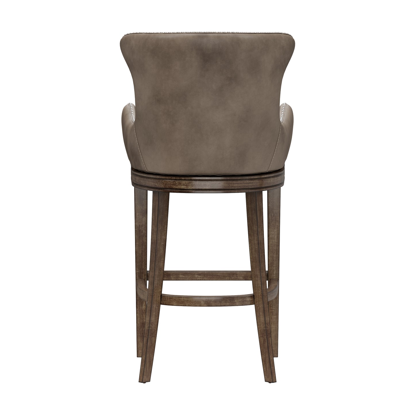 Hillsdale Furniture Caydena Wood Bar Height Return Swivel Stool, Smoke Brown