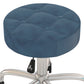 Hillsdale Furniture Nora Metal Adjustable Backless Vanity/Office Stool, Chrome with Chrome with Blue Velvet