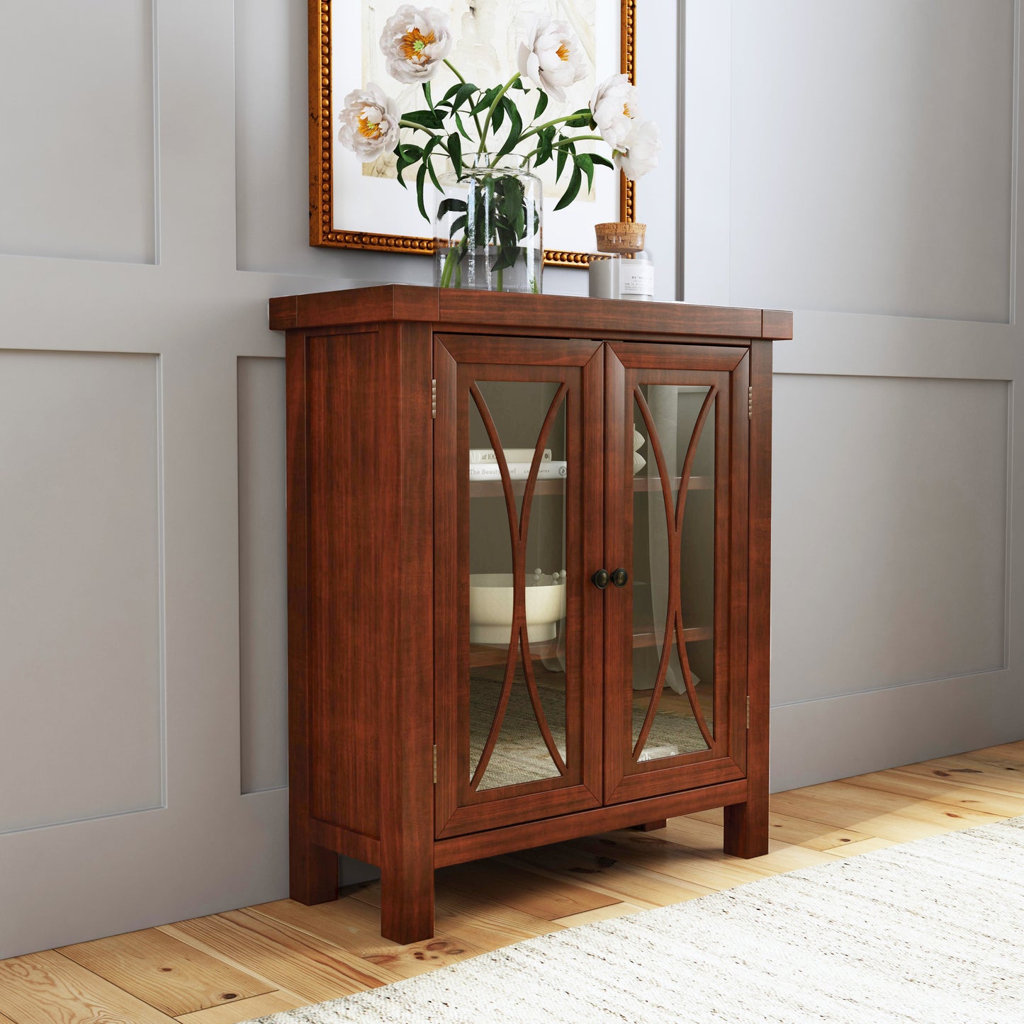 Hillsdale Furniture Bayside Wood 2 Door Console Cabinet, Rustic Mahogany