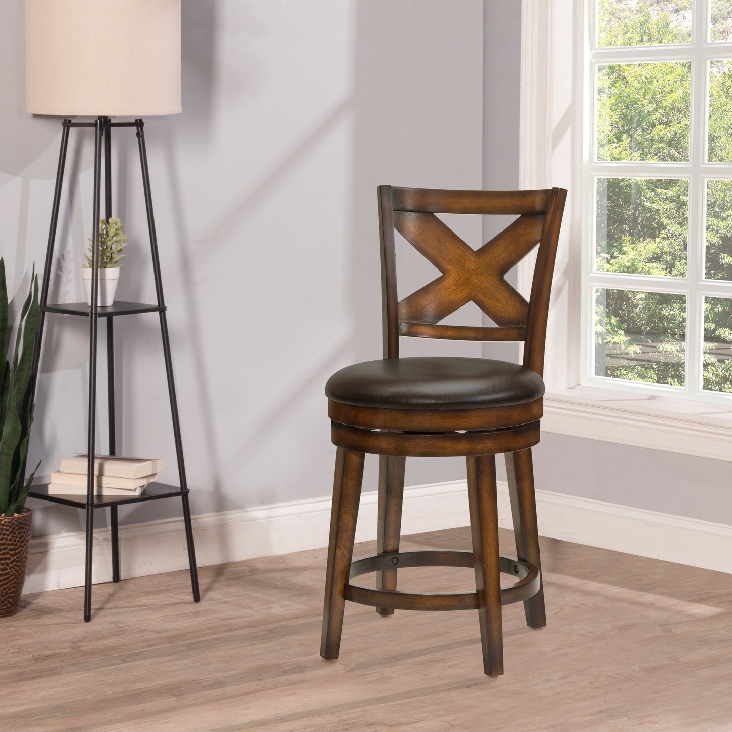 Hillsdale Furniture Sunhill Wood Swivel Counter Height Stool, Rustic Oak