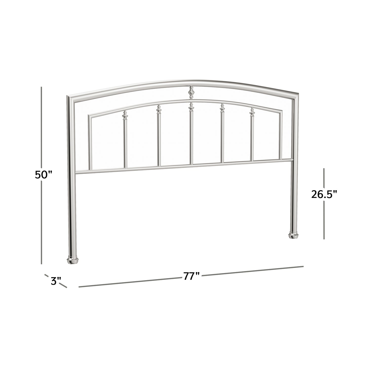 Hillsdale Furniture Claudia King Metal Headboard, Matte Nickel