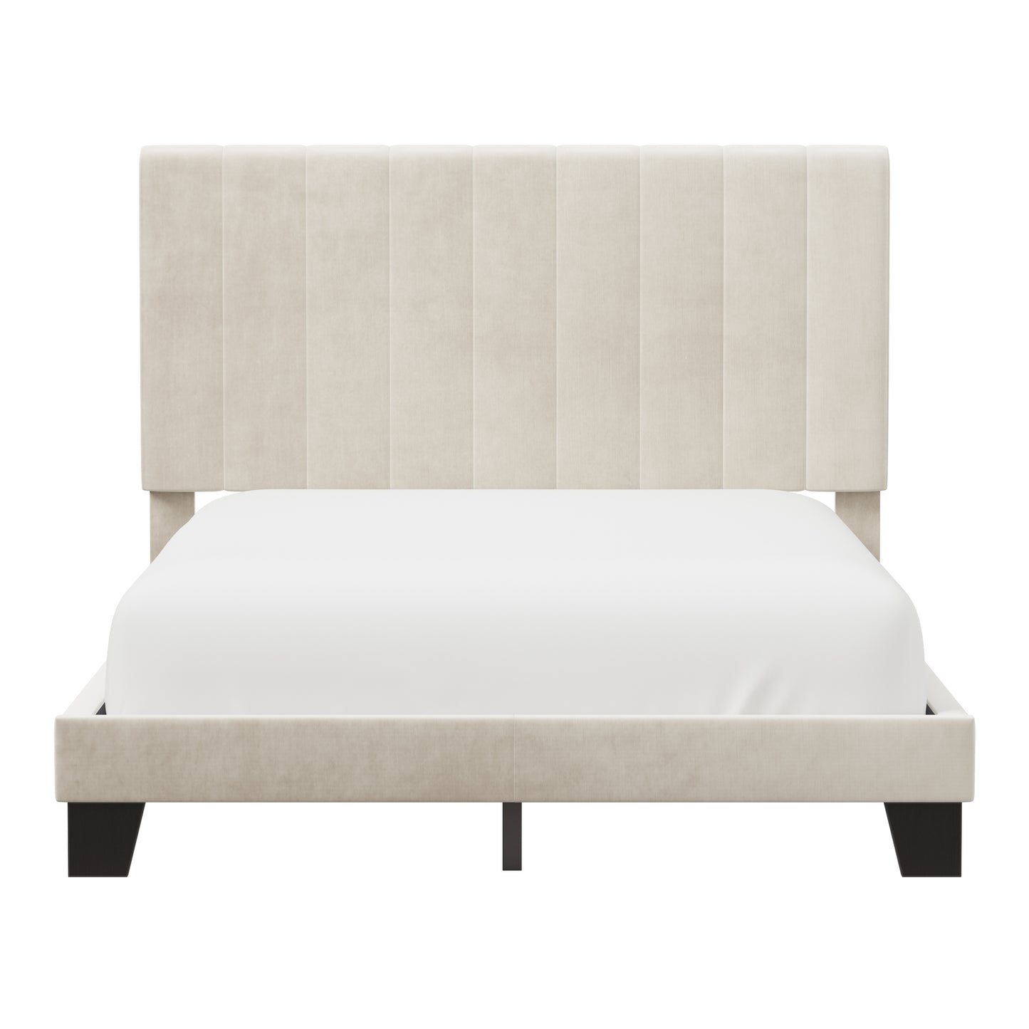 Hillsdale Furniture Crestone Upholstered Adjustable Height Queen Platform Bed, Cream