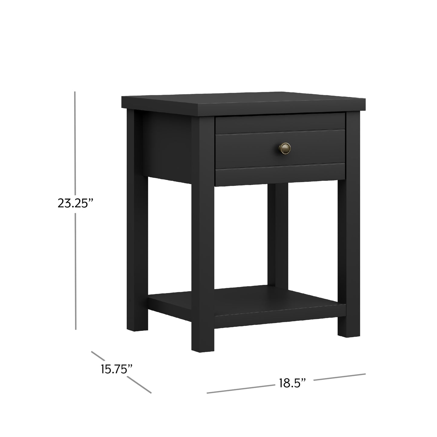 Living Essentials by Hillsdale Harmony Wood Accent Table, Matte Black