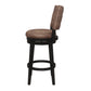 Hillsdale Furniture Kaede Wood and Upholstered Bar Height Swivel Stool, Black with Chestnut Faux Leather