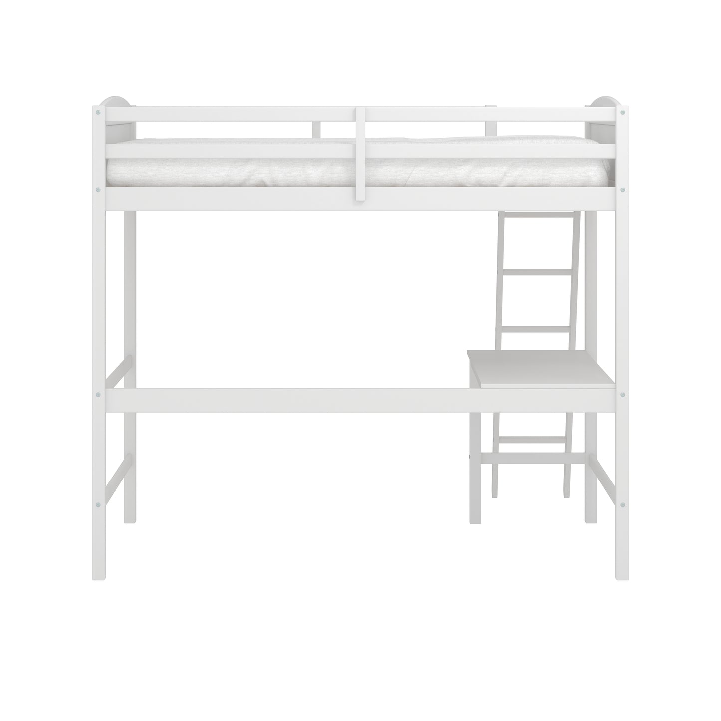 Living Essentials by Hillsdale Alexis Wood Arch Twin Loft Bed with Desk, White