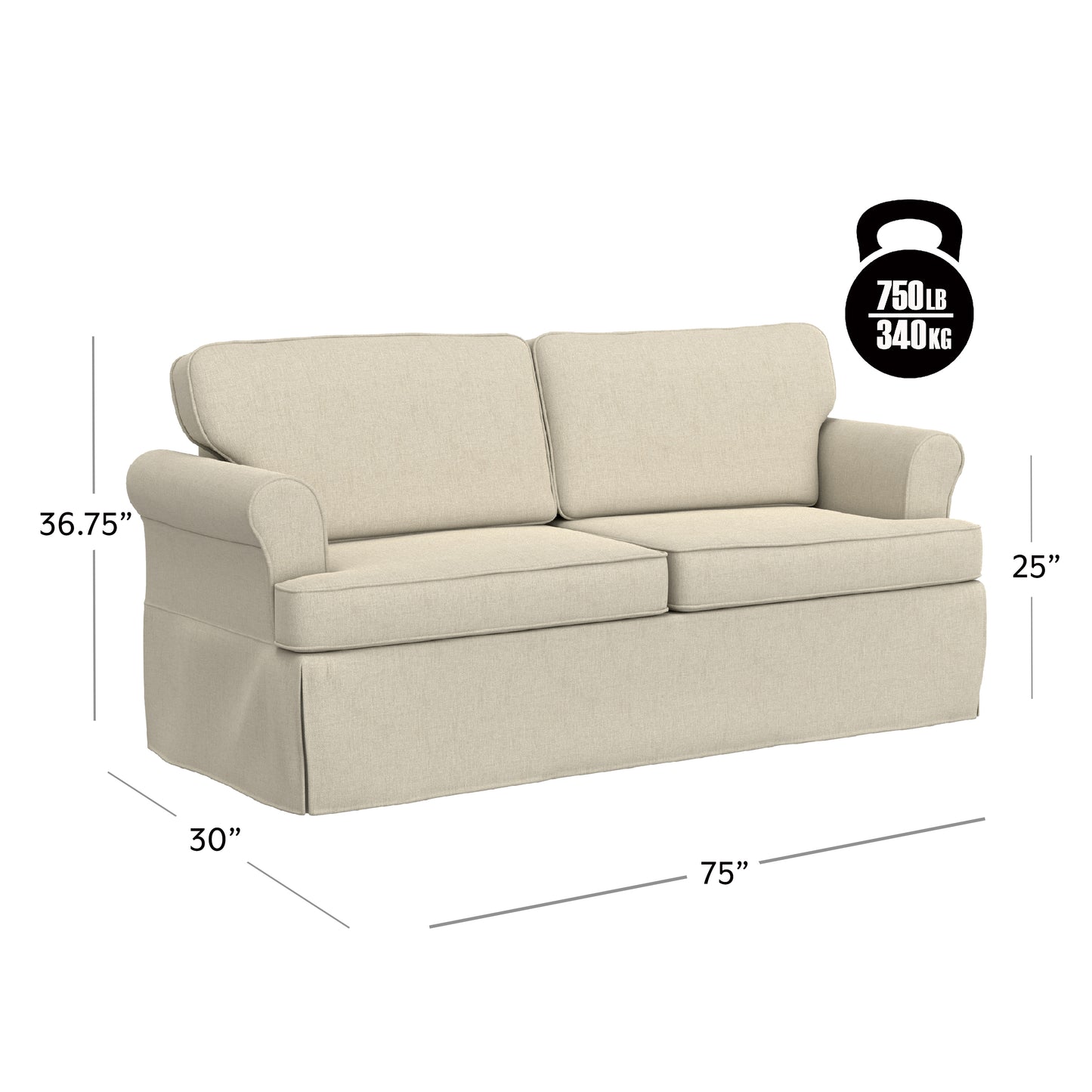 Hillsdale Furniture Faywood Upholstered Sofa, Beige