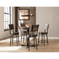 Hillsdale Furniture Jennings Wood 5 Piece Counter Height Dining Set with Panel Back Swivel Stools, Distressed Walnut