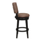 Hillsdale Furniture Kaede Wood and Upholstered Bar Height Swivel Stool, Black with Chestnut Faux Leather