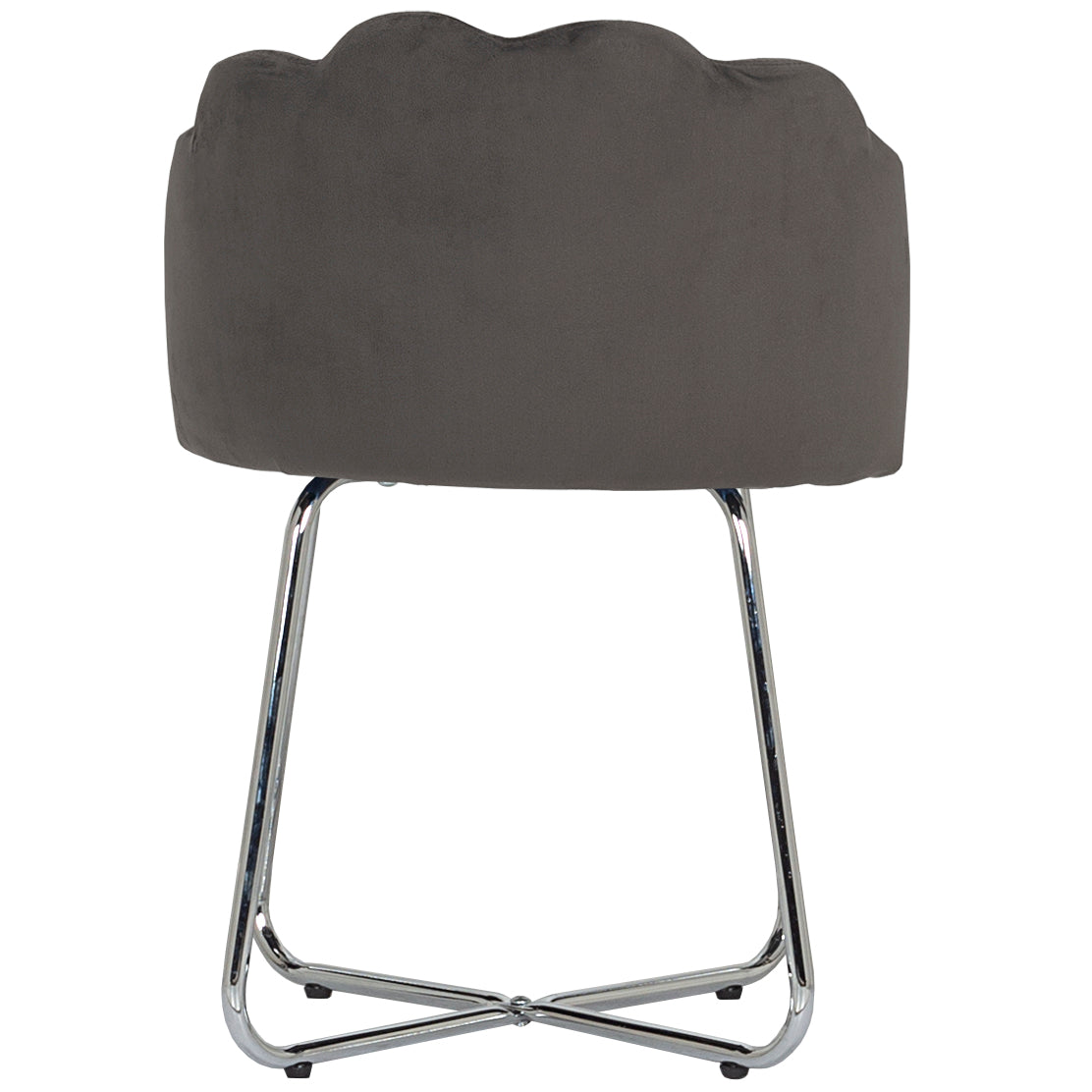 Hillsdale Furniture Catalina Metal Vanity Stool, Chrome with Dark Gray Fabric