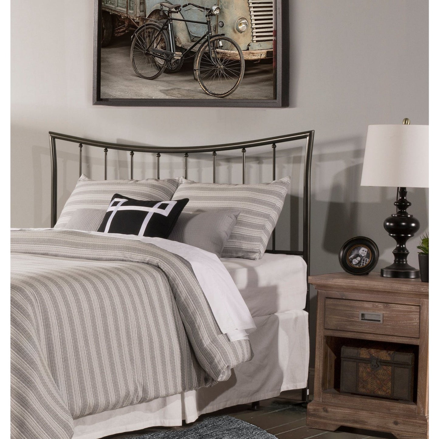 Hillsdale Furniture Edgewood Full/Queen Headboard with Frame, Magnesium Pewter