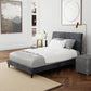 Hillsdale Furniture Blakely Button Tufted Upholstered Platform Queen Bed with 2 Dual USB Ports, Dark Gray