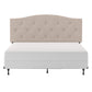 Living Essentials by Hillsdale Provence Upholstered Arch Adjustable Tufted Full/Queen Headboard with Frame, Linen Fabric