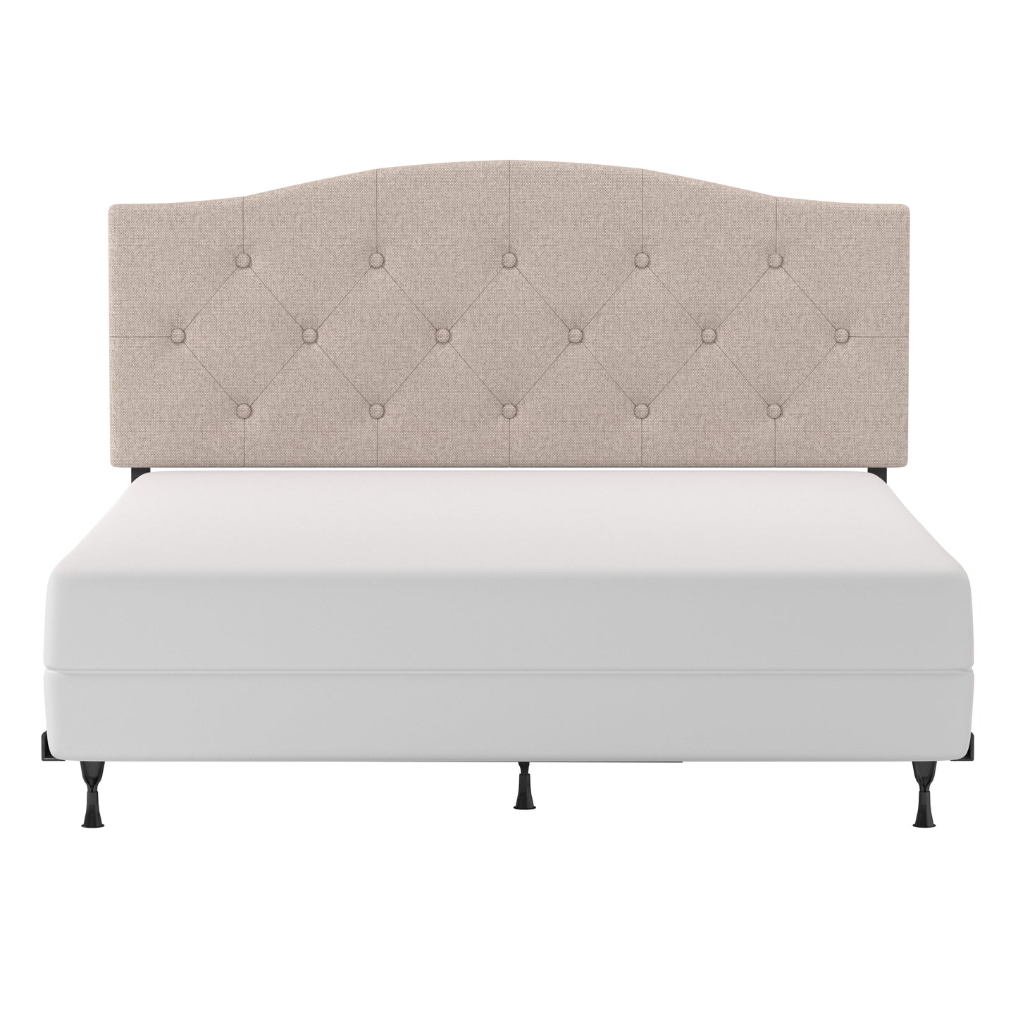 Living Essentials by Hillsdale Provence Upholstered Arch Adjustable Tufted Full/Queen Headboard with Frame, Linen Fabric