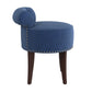 Hillsdale Furniture Lena Wood and Upholstered Vanity Stool, Espresso with Blue Velvet