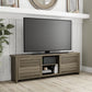 Living Essentials by Hillsdale Handerson 74 Inch Wood Entertainment Console, Dark Oak Finish