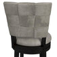 Hillsdale Furniture Kaede Wood and Upholstered Barr Height Swivel Stool, Black with Weathered Granite Gray Faux Leather