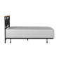 Hillsdale Furniture Ashford Metal Full/Queen Headboard with Frame, Black with Oak Finished Wood