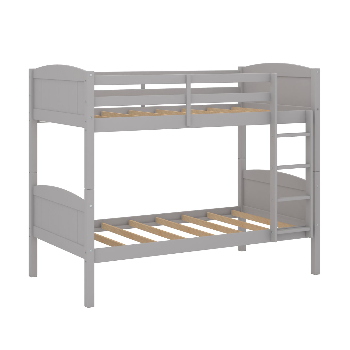 Living Essentials by Hillsdale Alexis Wood Arch Twin Over Twin Bunk Bed, Gray