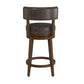 Hillsdale Furniture Lawton Wood Counter Height Swivel Stool, Walnut with Aged Brown Faux Leather